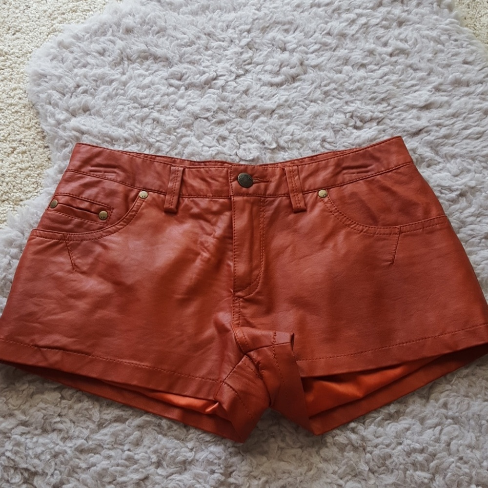 Free People Vegan Leather Shorts